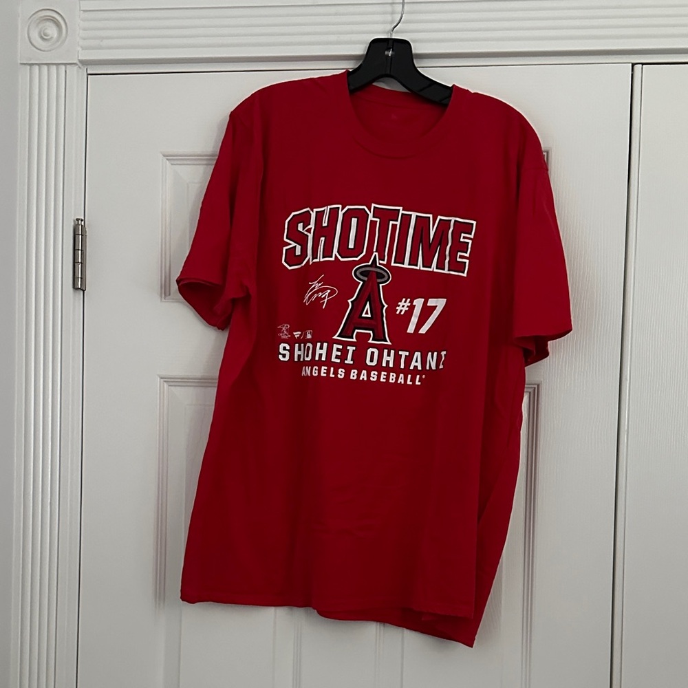 Red Shohei Ohtani Showtime Angels T-Shirt